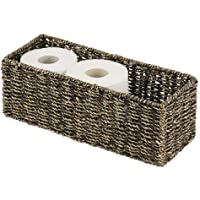 Los mejores  - mDesign Cesta organizadora de junco marino natural – Cesta trenzada decorativa y apilable – Organizador de baño ideal…